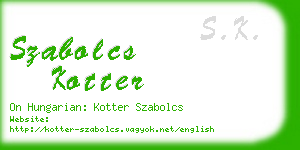 szabolcs kotter business card